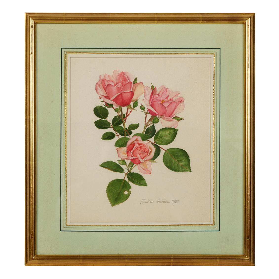 Set of Four Framed Botanical Watercolors by Alastair Gordon In Good Condition For Sale In Locust Valley, NY