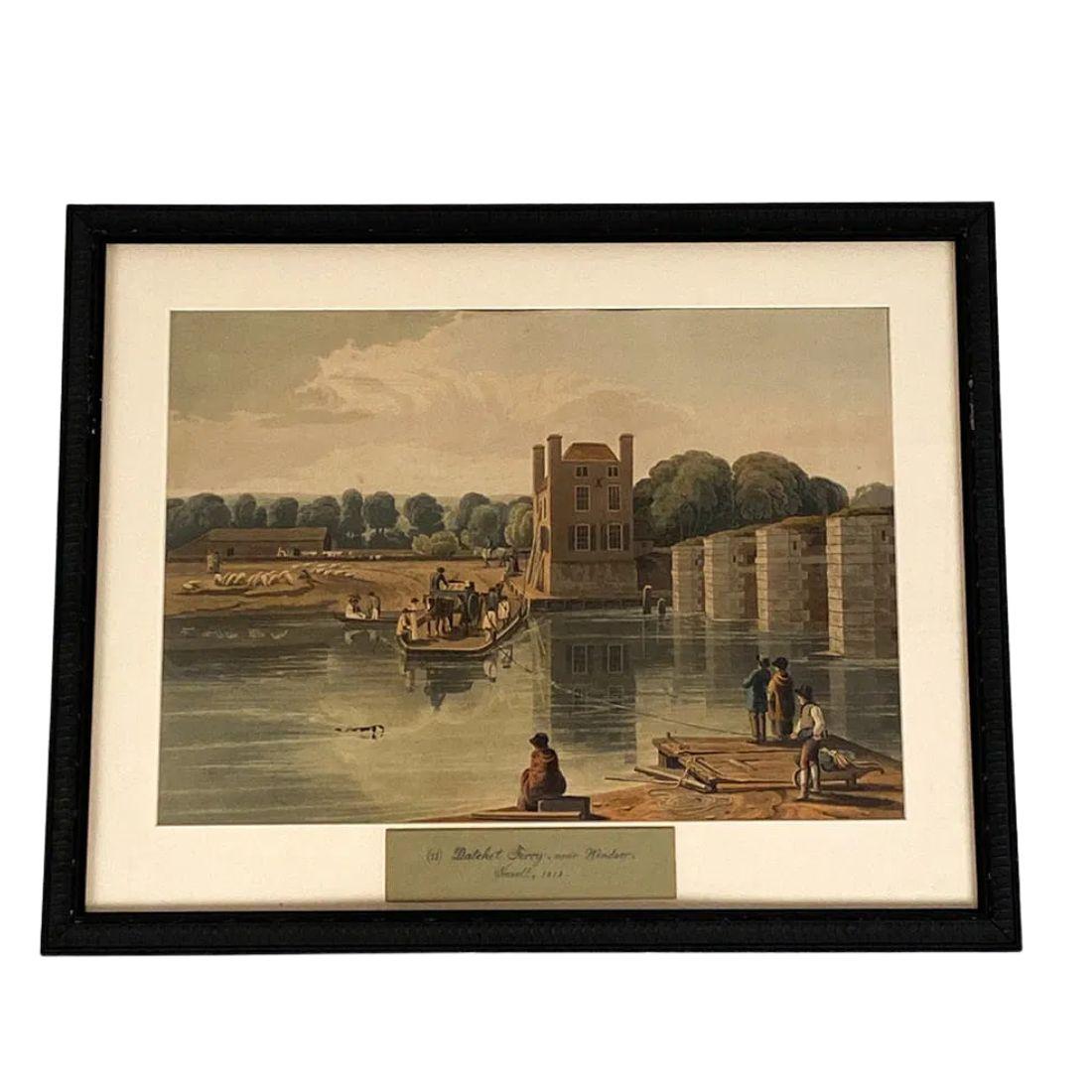 20th Century Set of Four Framed Bridge and Water Scene Prints For Sale