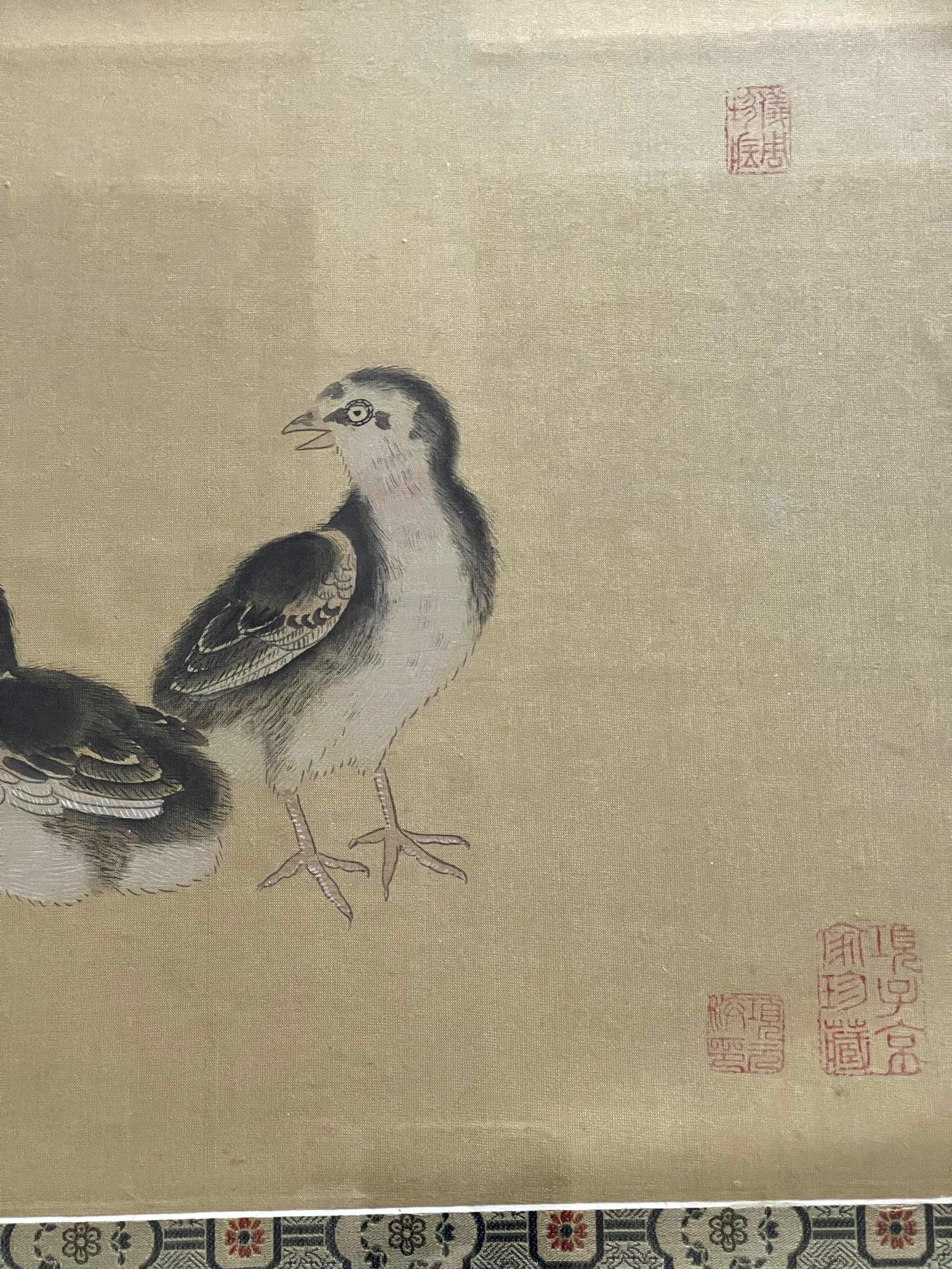 Set of Four Framed Chinese Silk Flower and Bird Paintings In Good Condition For Sale In Atlanta, GA