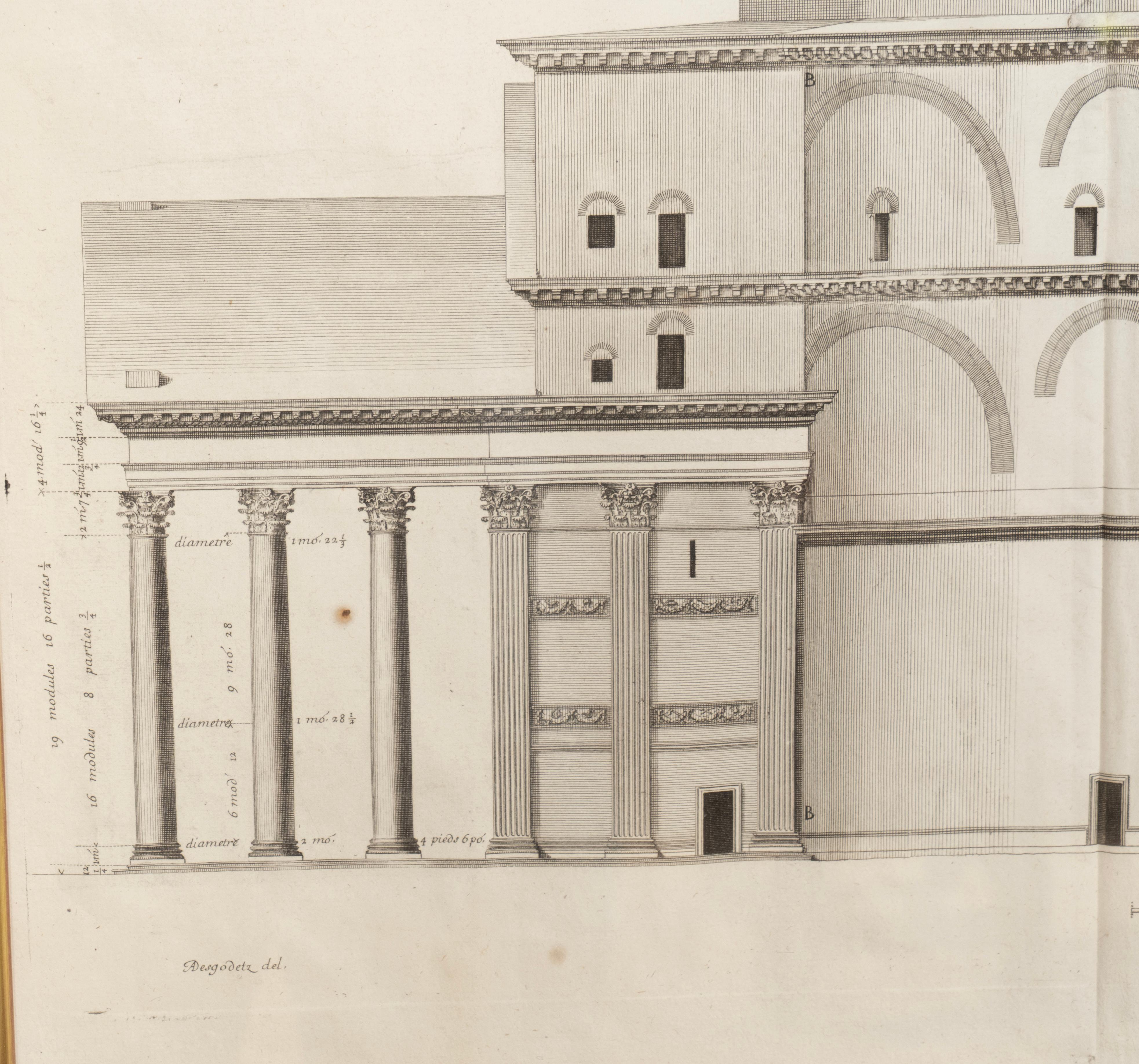 Set Of Four Framed Engravings Of Roman Architecture By Pierre Lepautre For Sale 4