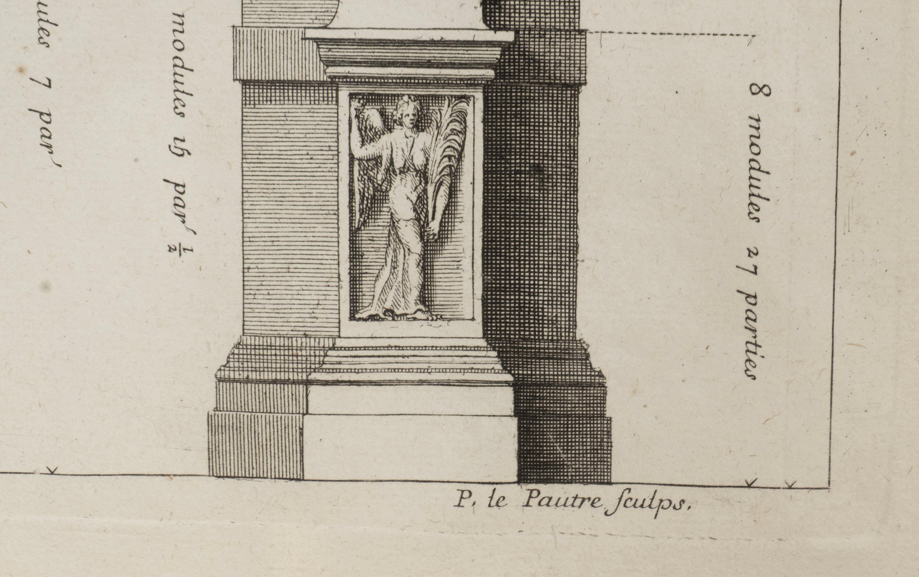 Set Of Four Framed Engravings Of Roman Architecture By Pierre Lepautre For Sale 6