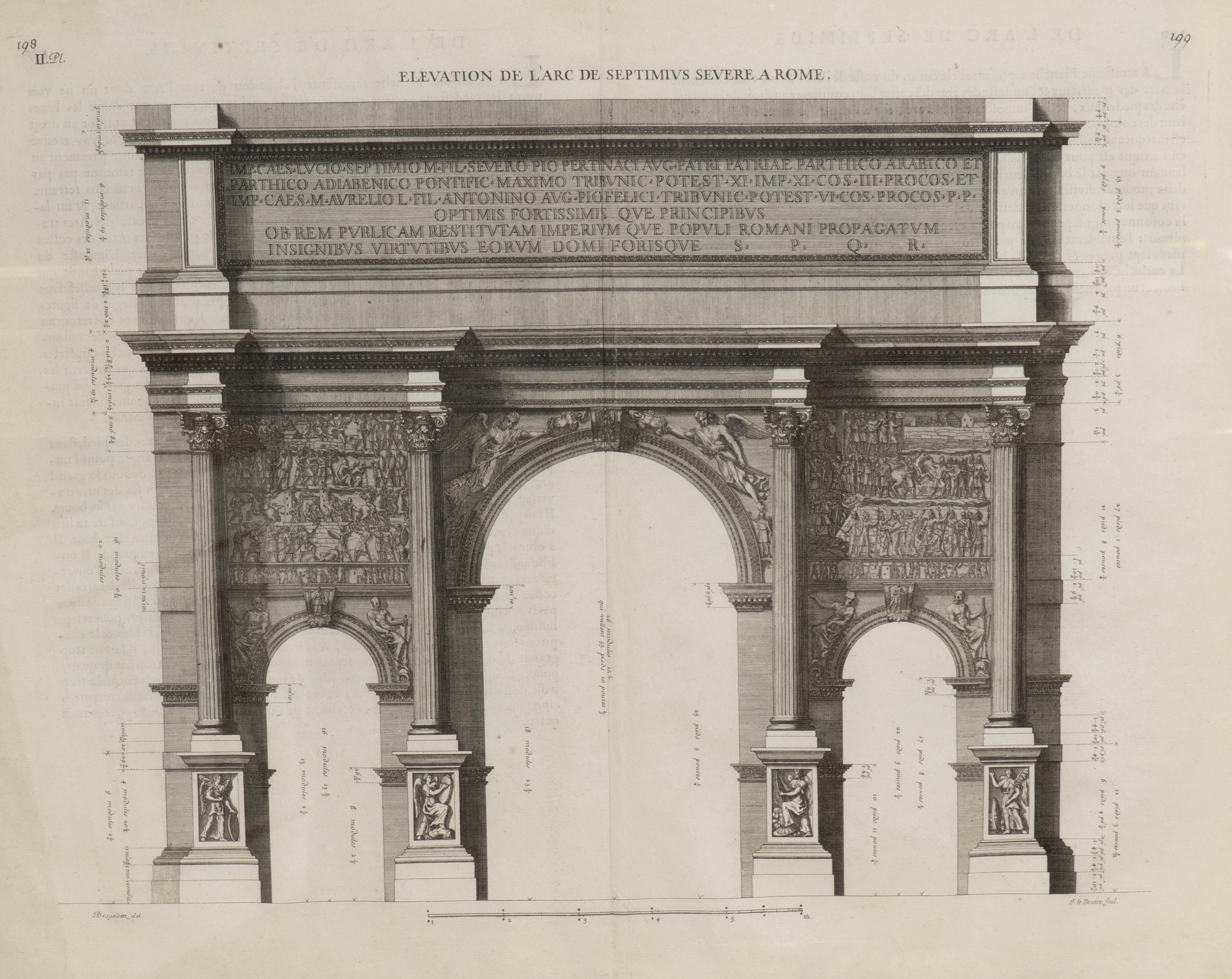 Set Of Four Framed Engravings Of Roman Architecture By Pierre Lepautre For Sale 8