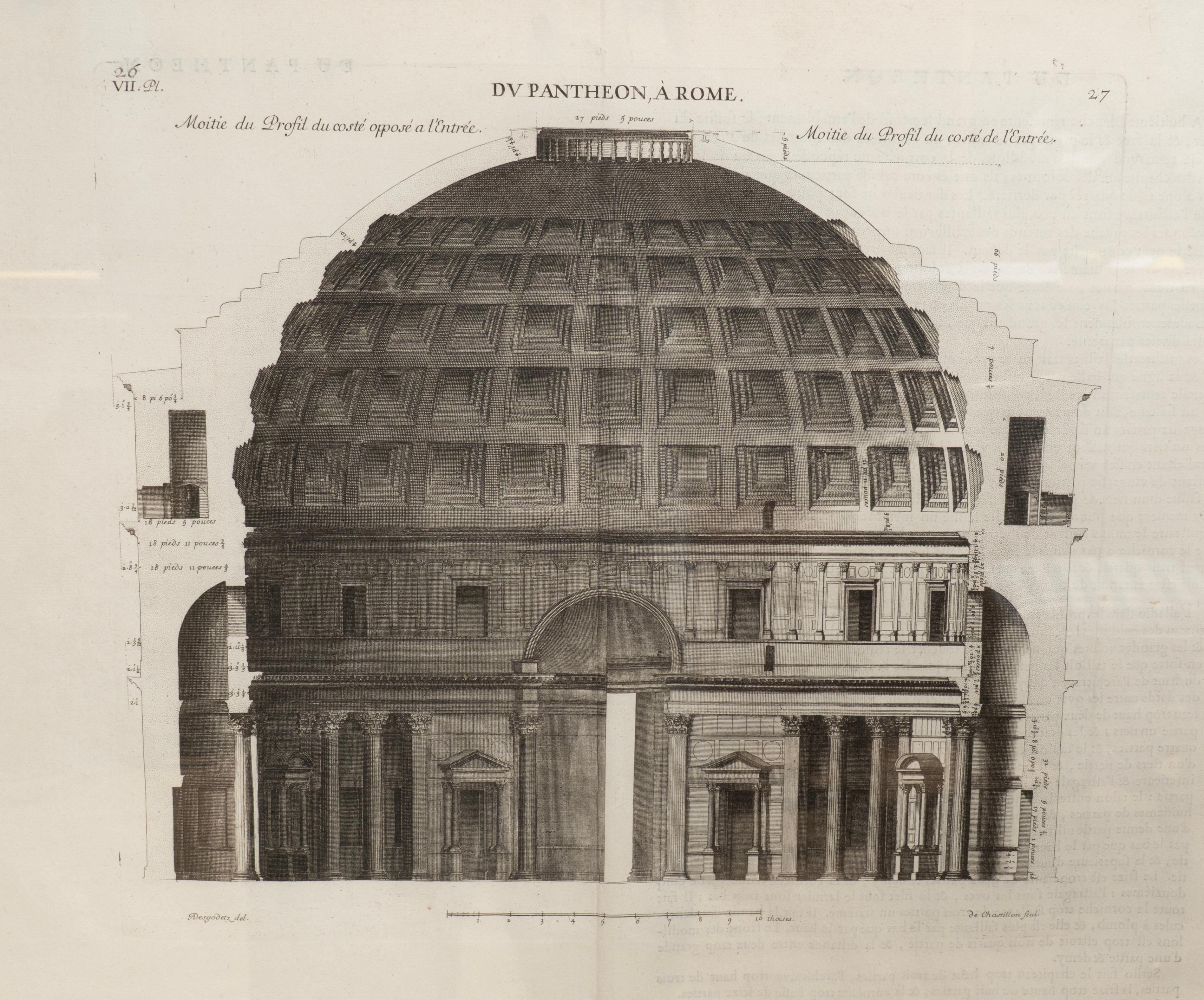 Set Of Four Framed Engravings Of Roman Architecture By Pierre Lepautre For Sale 1
