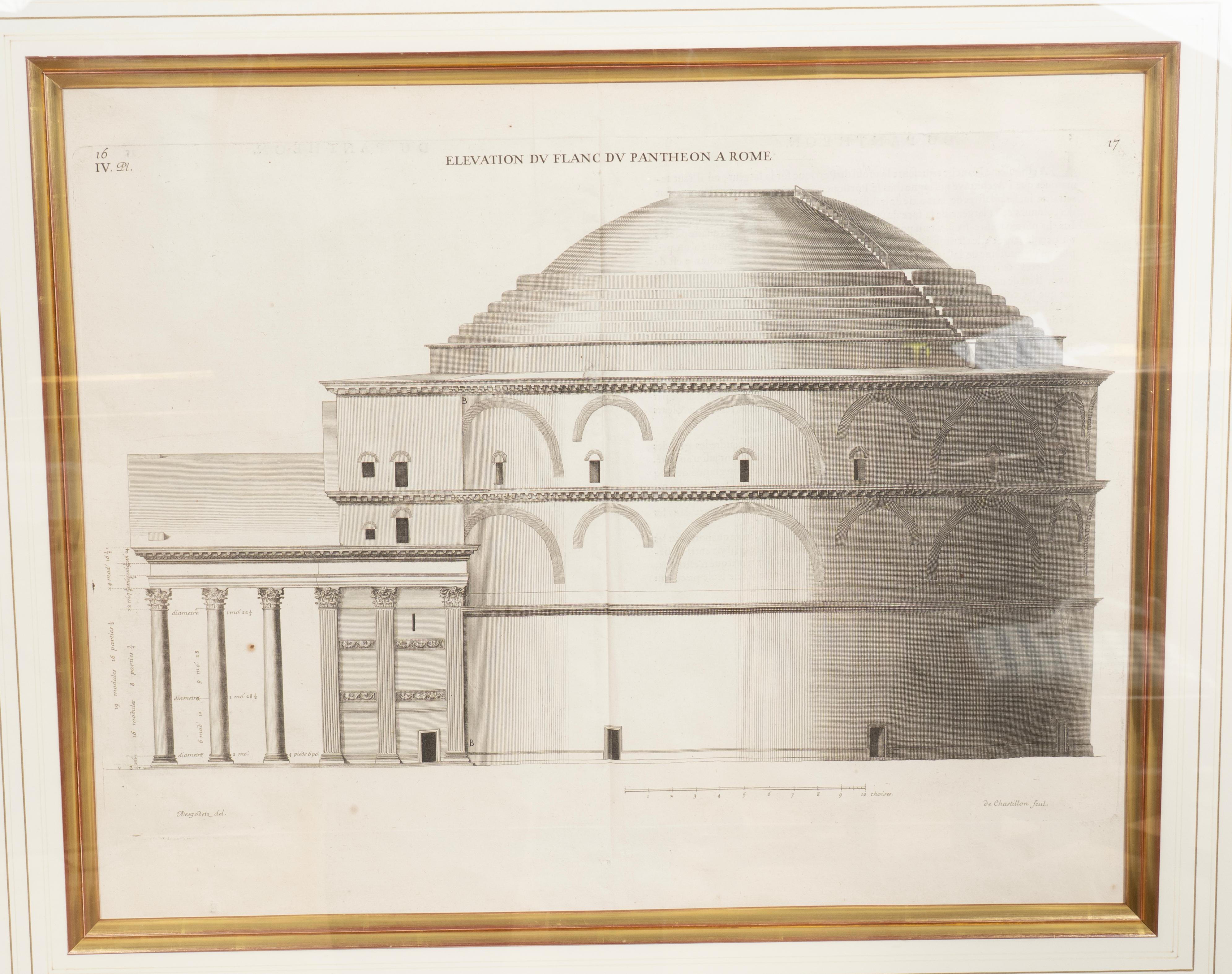Set Of Four Framed Engravings Of Roman Architecture By Pierre Lepautre For Sale 3