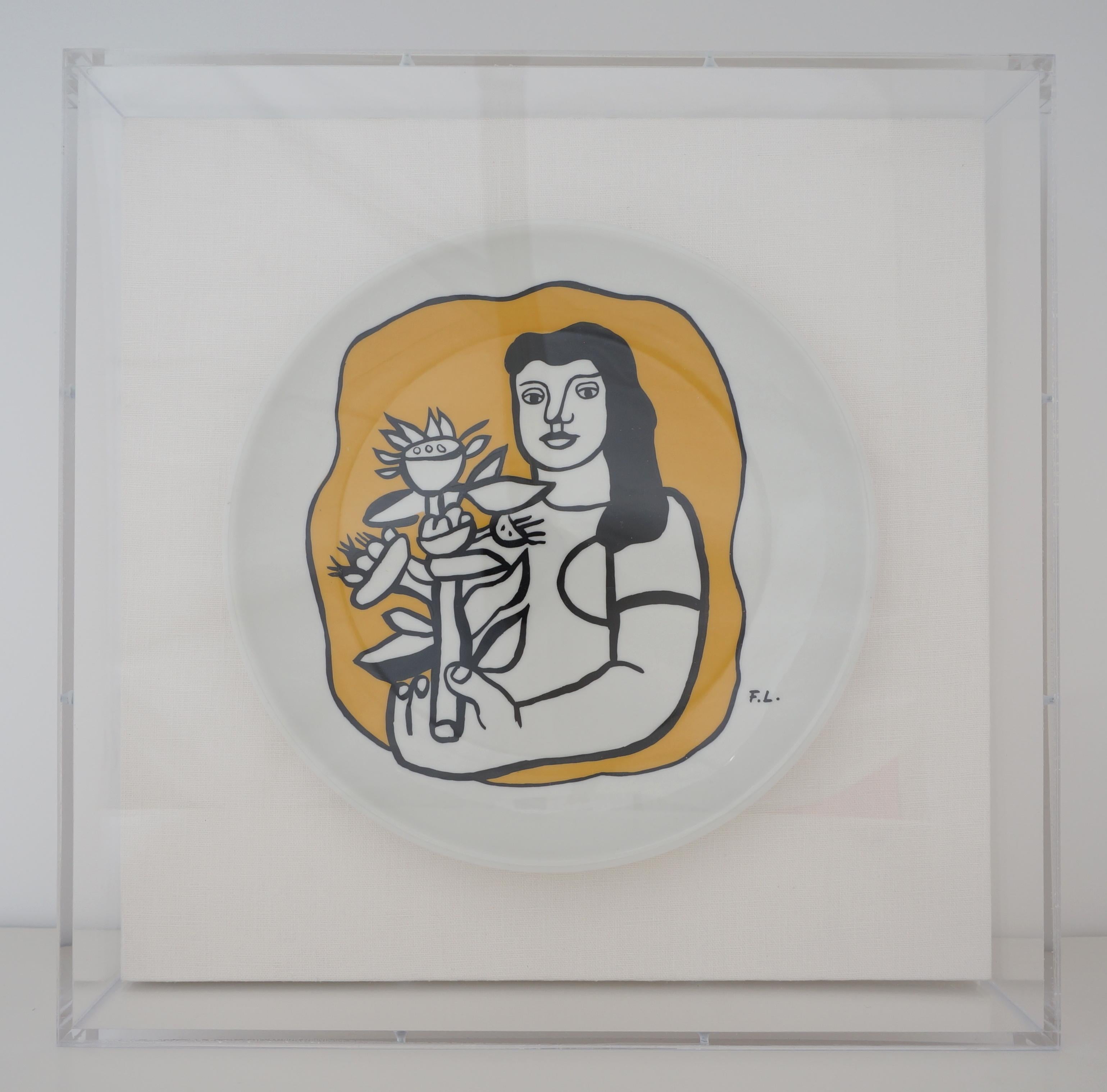 Set of Four Framed F. Leger Porcelain Plates For Sale 2