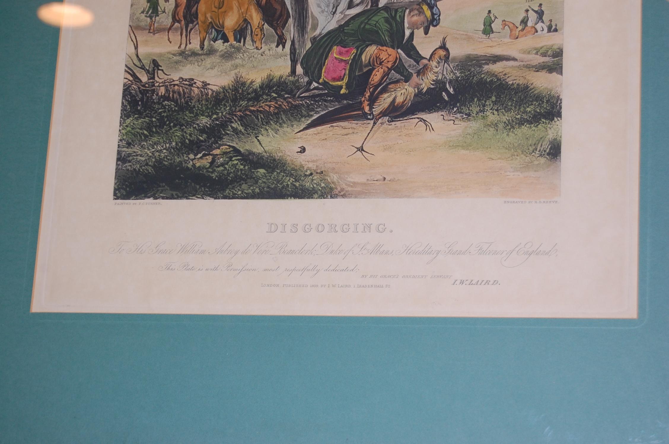 Set of Four Framed and Matted English Hawking Prints, circa 1870 3
