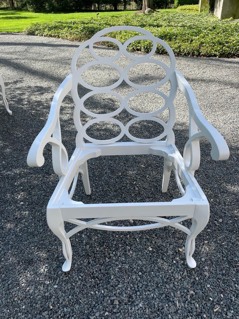 American Set of Four Frances Elkins Loop Arm Chairs  For Sale
