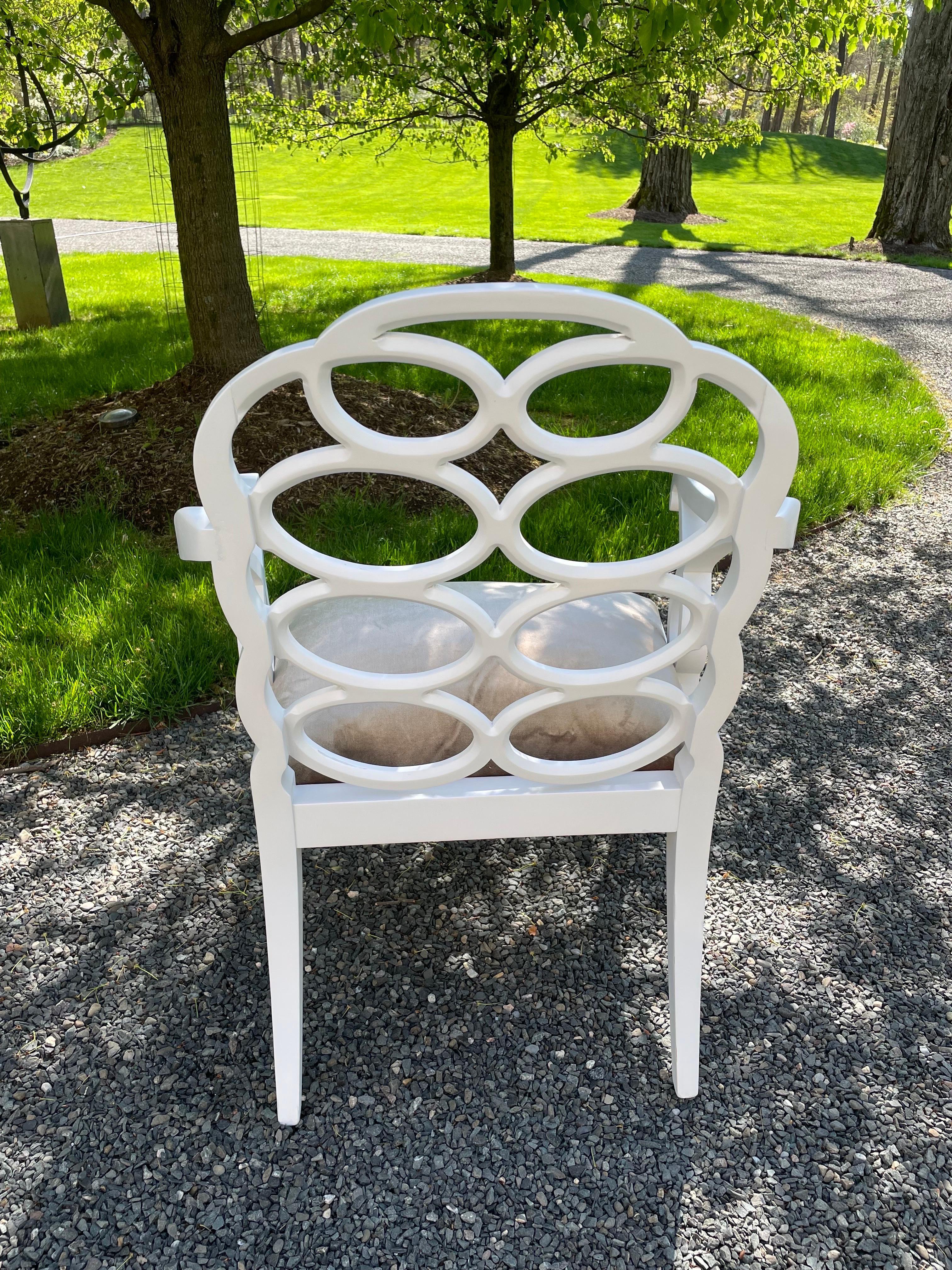 Tissu d'ameublement Ensemble de quatre fauteuils Loop de Frances Elkins  en vente