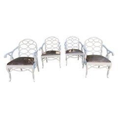 Set of Four Frances Elkins Loop Arm Chairs