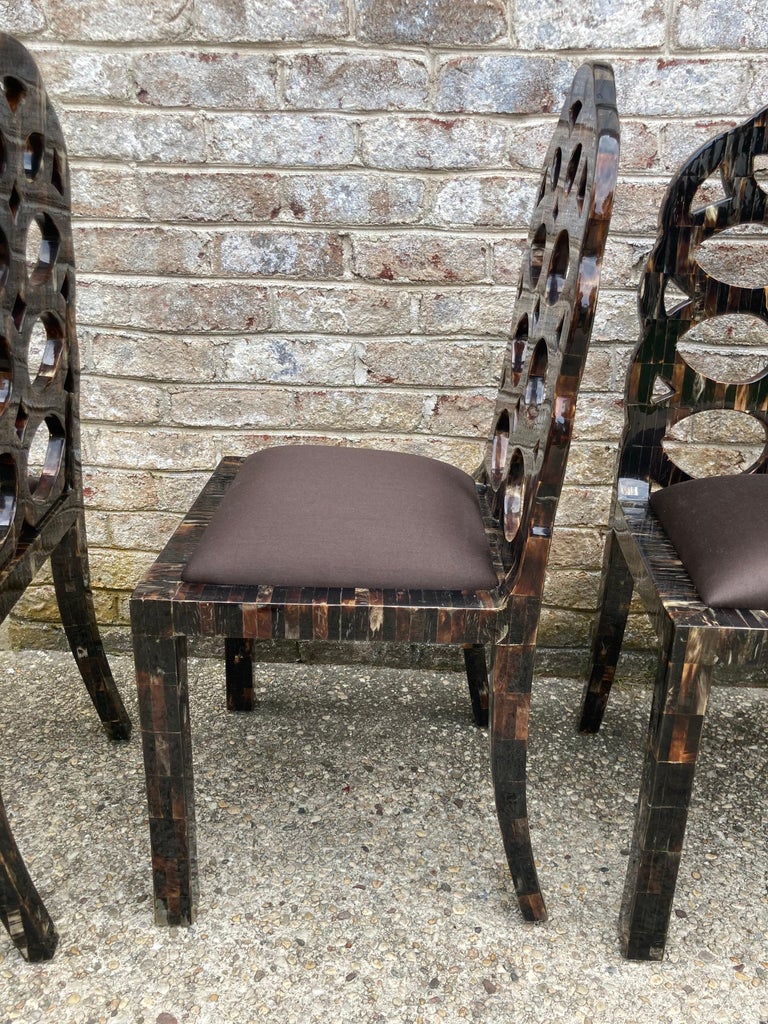 Upholstery Set of Four Frances Elkins Style Side Chairs For Sale