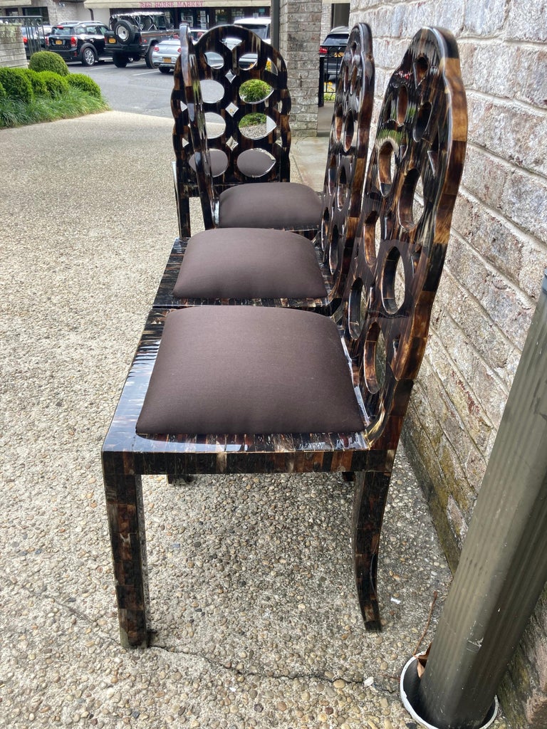 Set of Four Frances Elkins Style Side Chairs For Sale 2