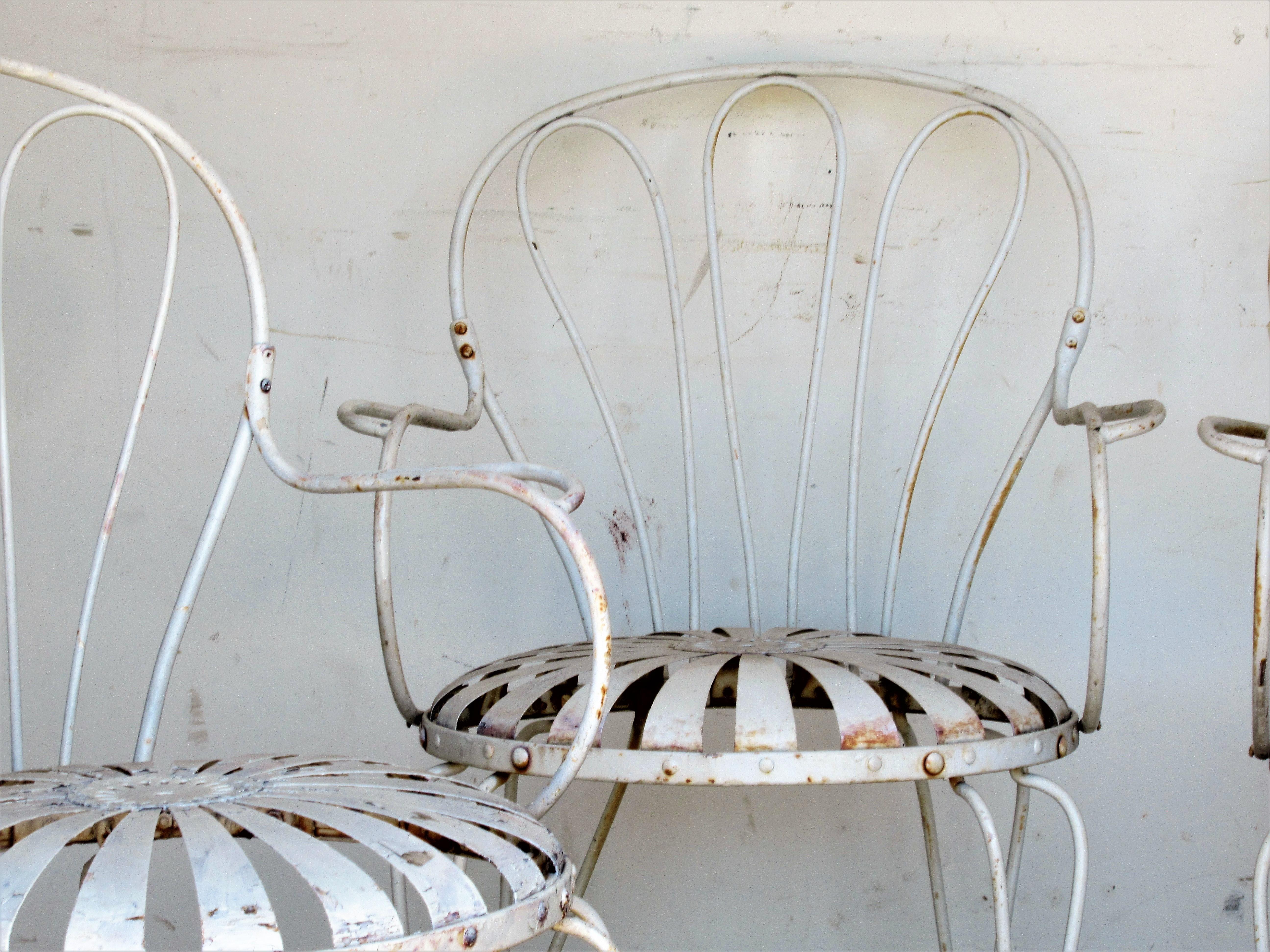 Painted Francois Carre Iron Garden Chairs