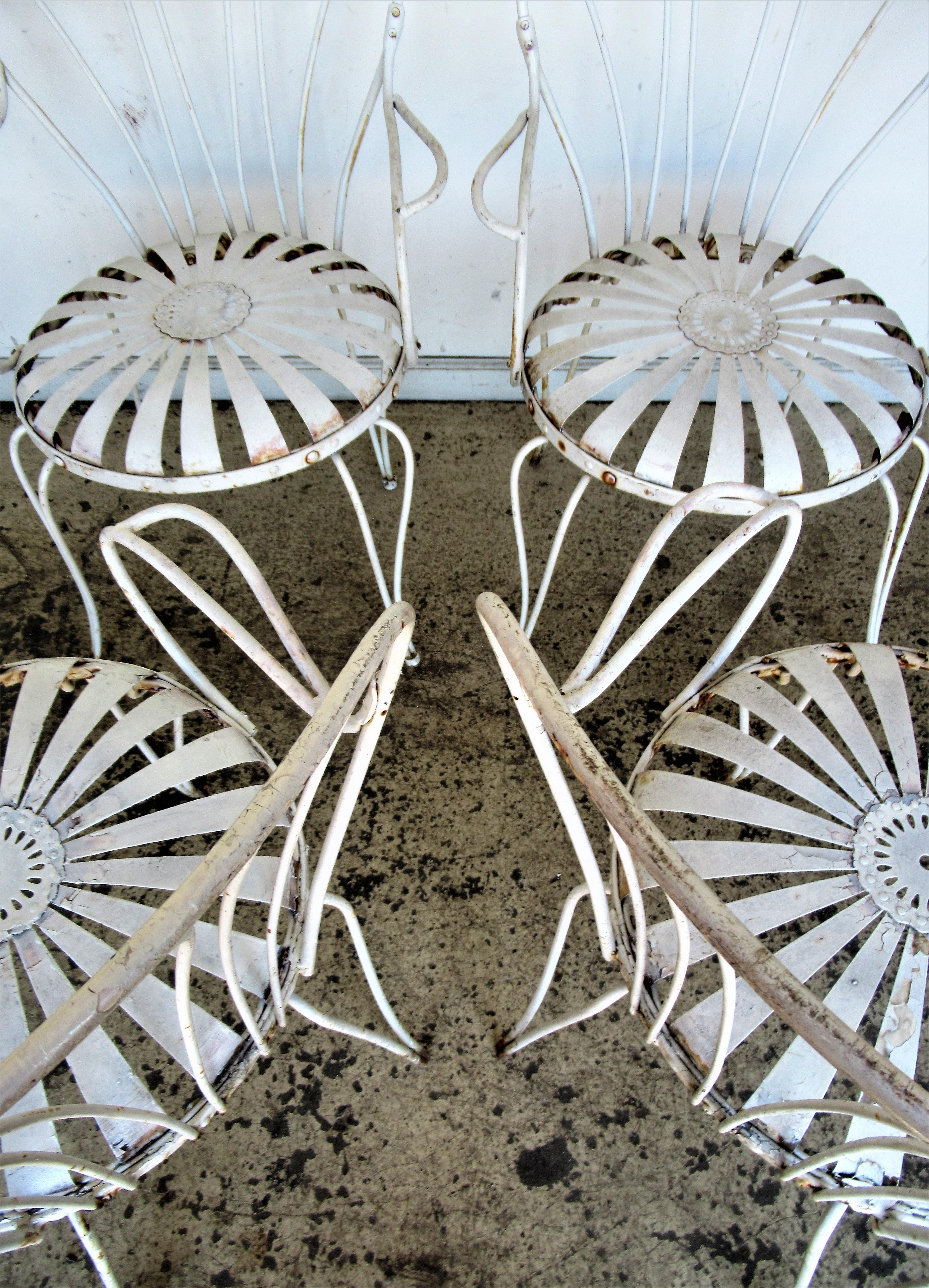 Francois Carre Iron Garden Chairs In Good Condition In Rochester, NY