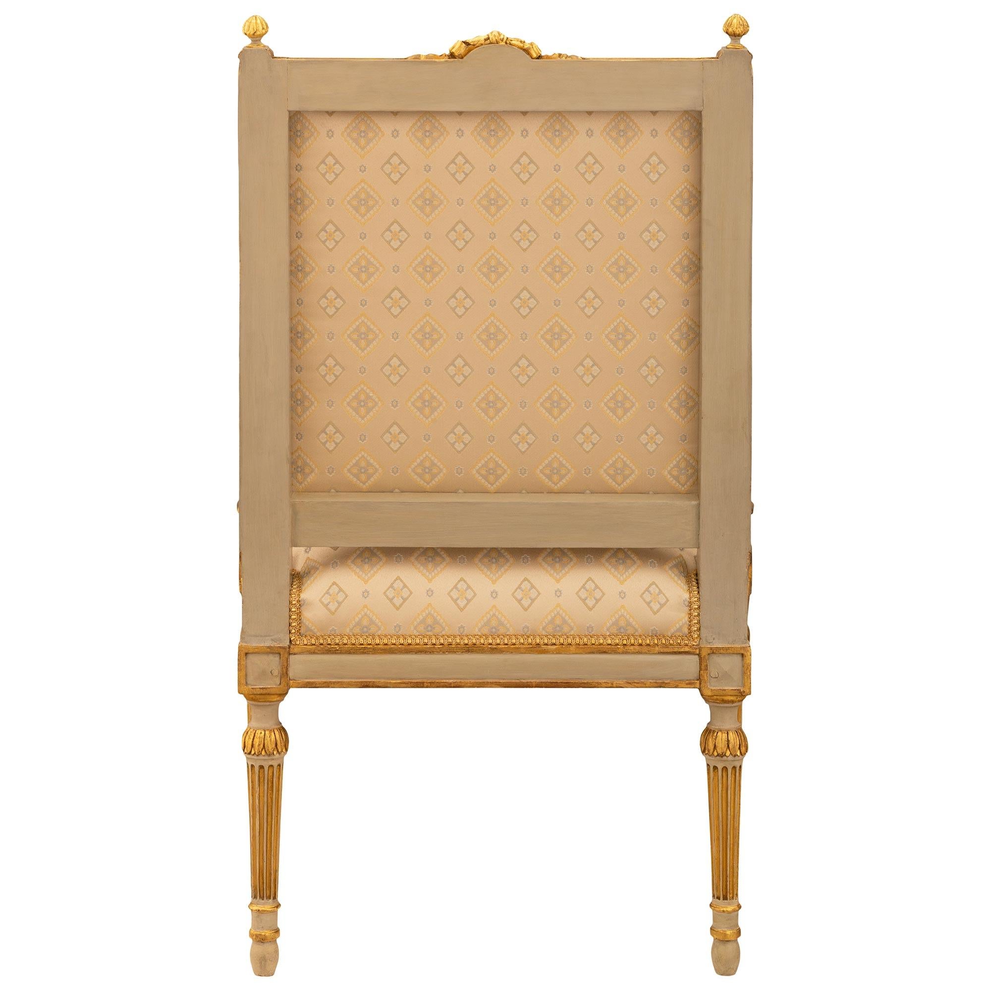 Set Of Four French 19th c. Napoleon III Period Patinated & Giltwood Armchairs For Sale 3