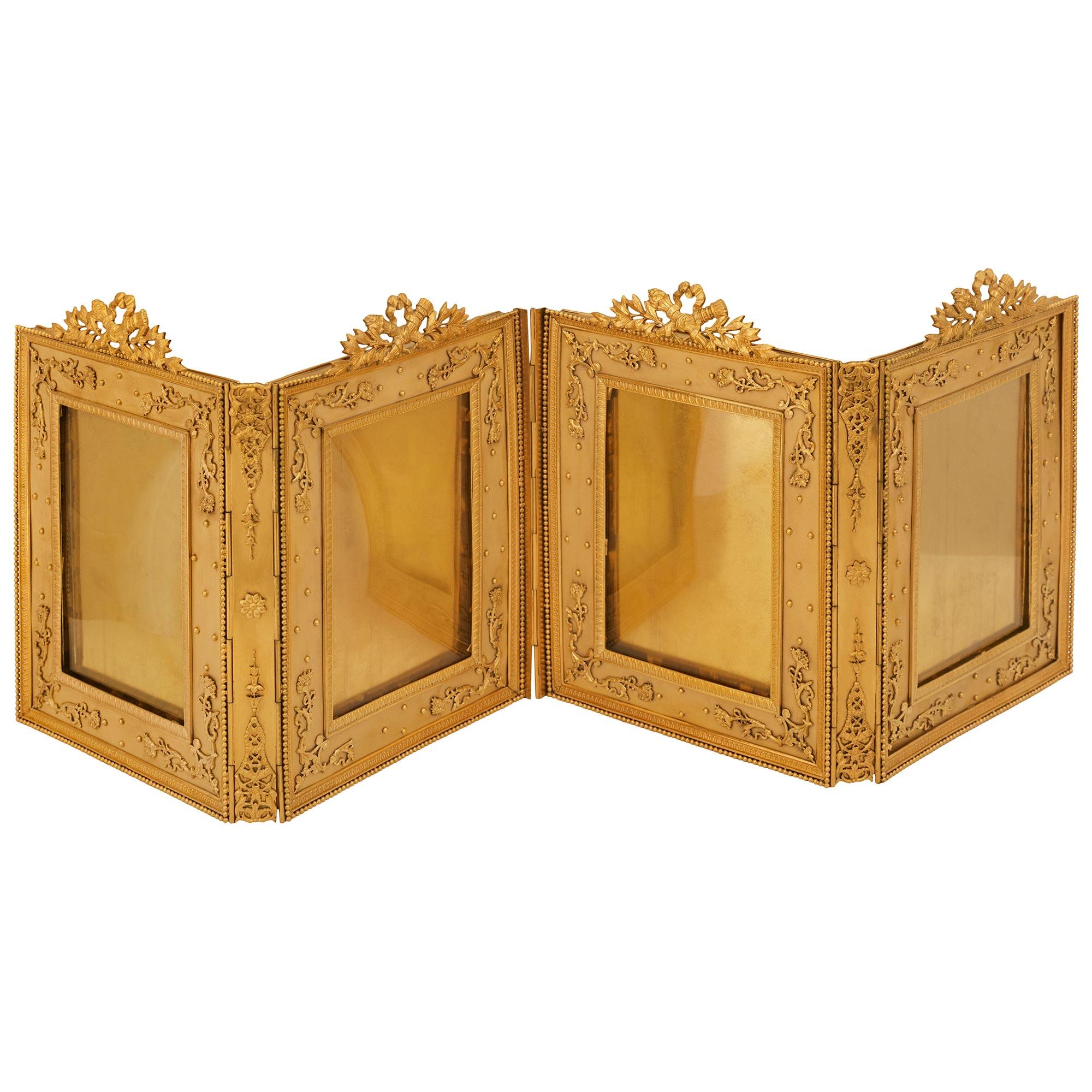 set of four French 19th century Louis XVI st. Ormolu picture frames For Sale 3