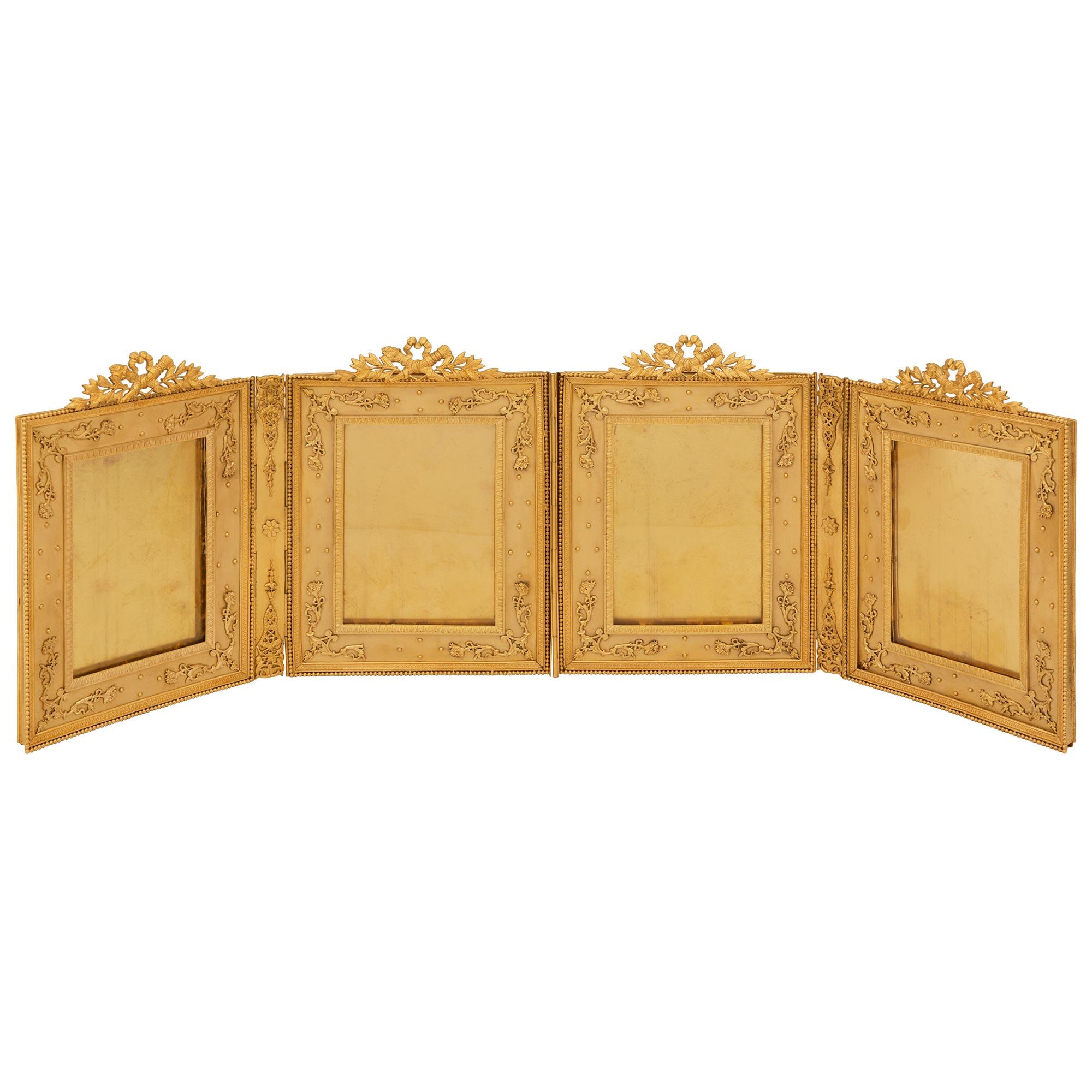 set of four French 19th century Louis XVI st. Ormolu picture frames For Sale 4
