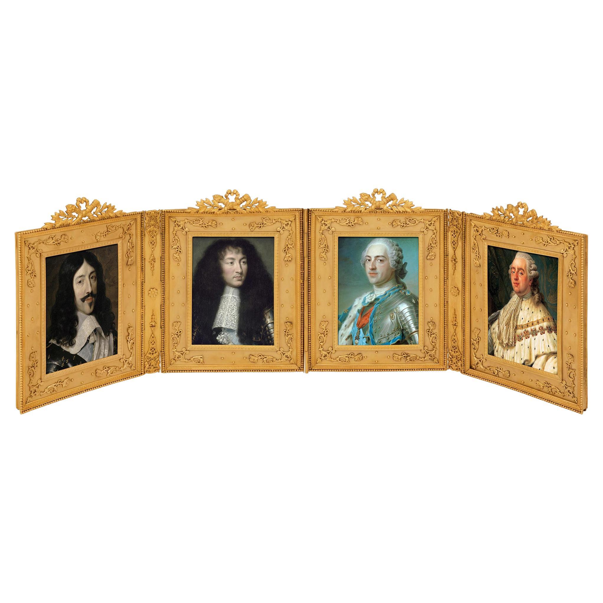 Satz von vier französischen Ormolu-Bilderrahmen im Stil Louis XVI aus dem 19.