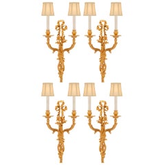 Set Of Four French 19th Century Louis XVI St. Ormolu Sconces