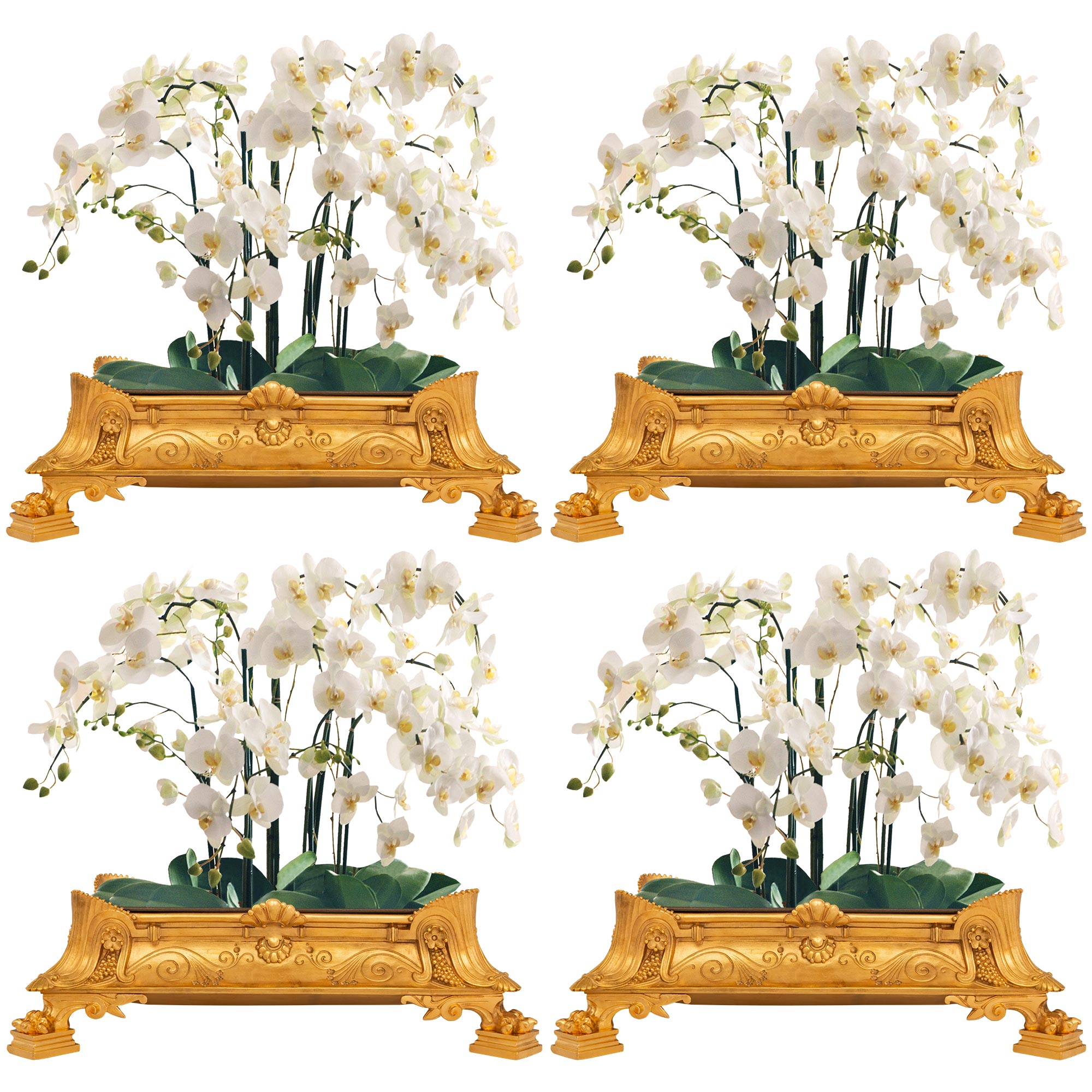 Set Of Four French 19th Century Renaissance St. Ormolu Centerpiece/Planters