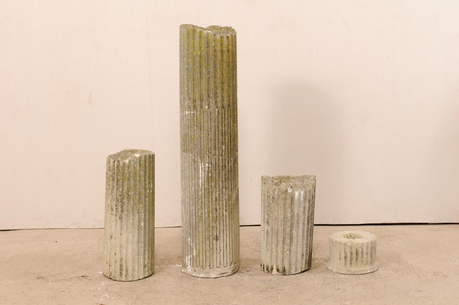 A set of four French fluted column 