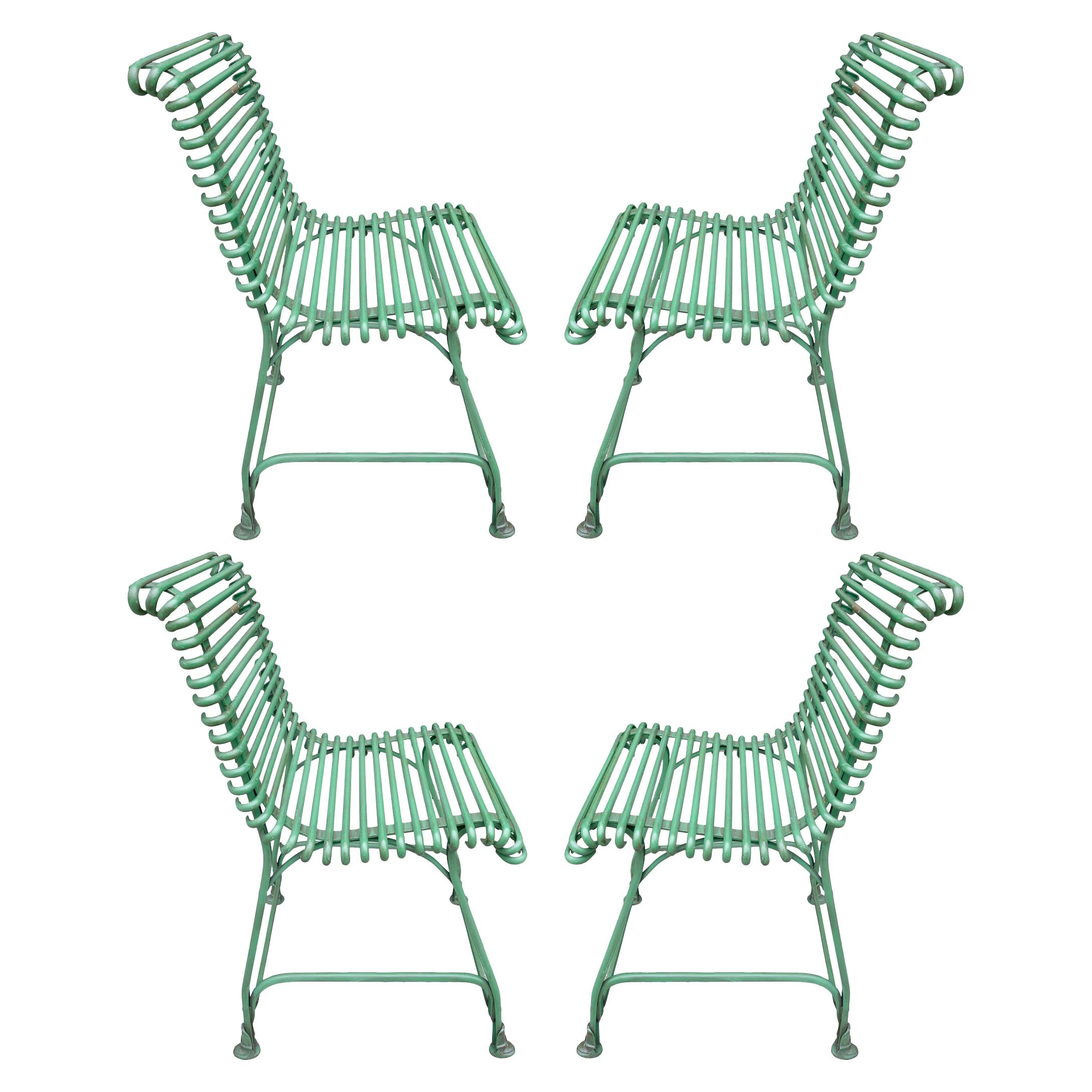 Set of Four French Arras Chairs