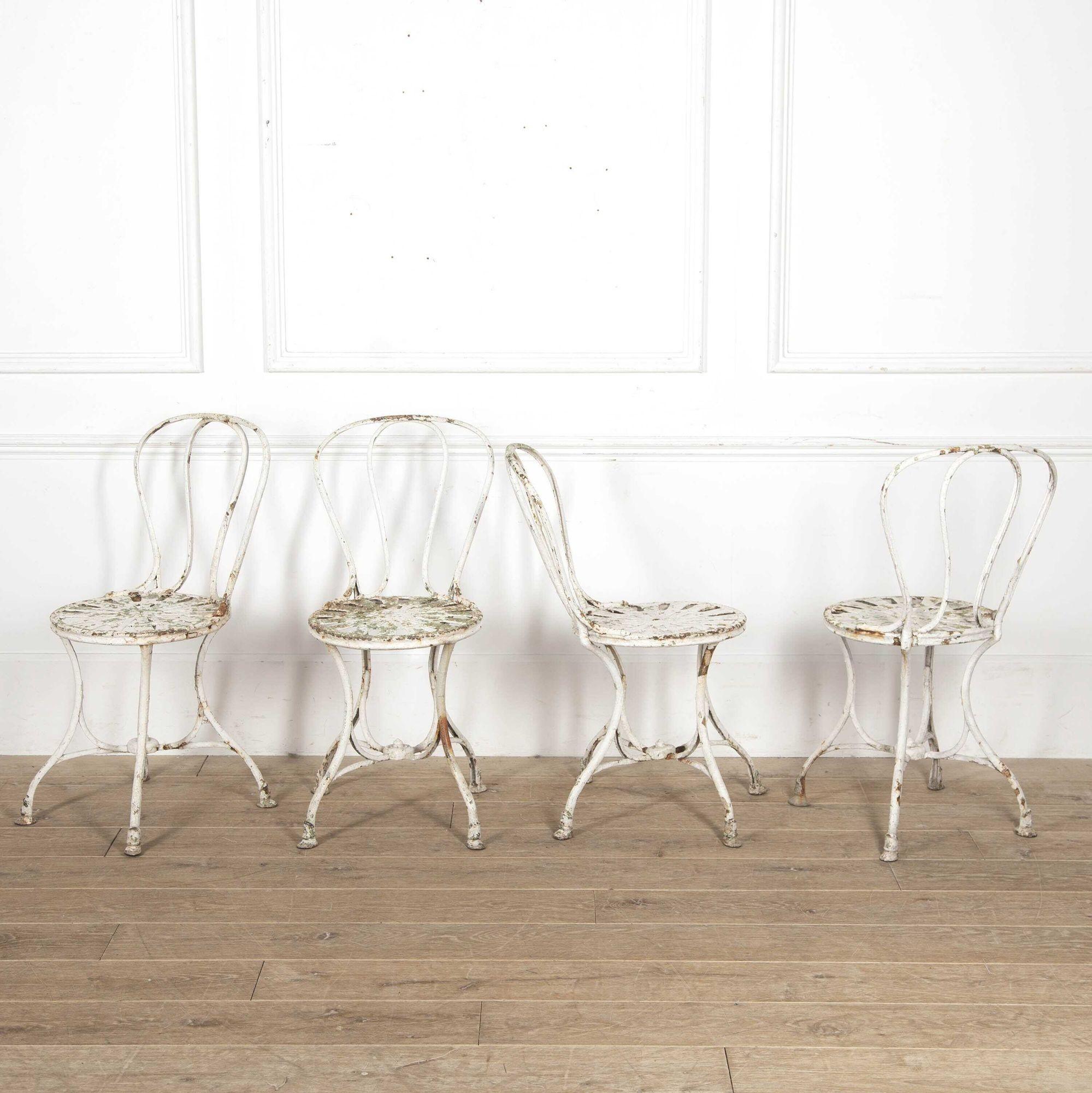 French Provincial Set Of Four French Arras Garden Chairs
