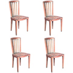 Set of 4 French Art Deco Bleached Side Chairs