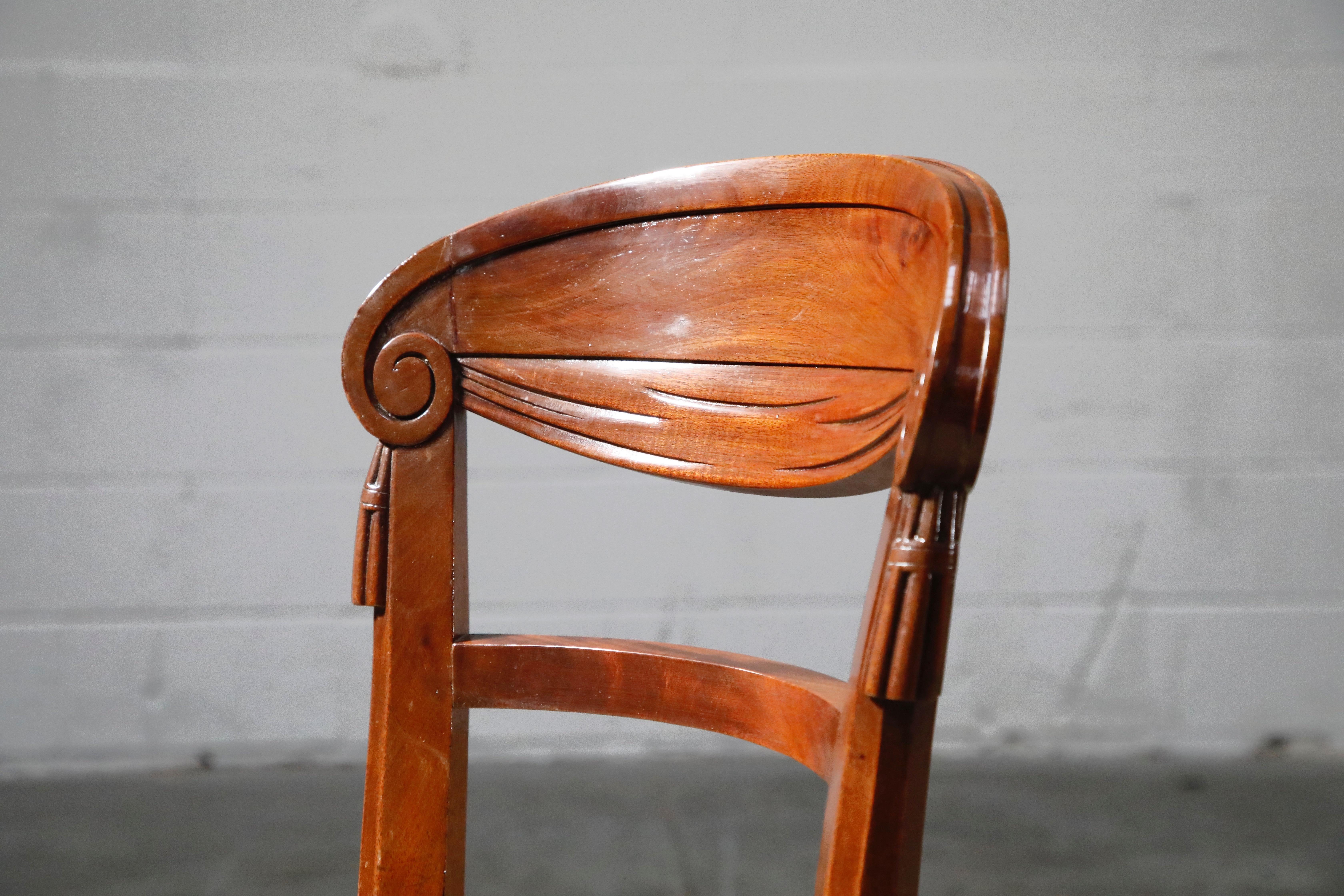 Set of Four French Art Deco Dining Chairs Attributed to Sue et Mare, circa 1920s 3