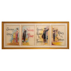 Antique Set of Four French Art Deco Fashion Posters
