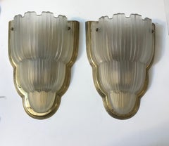 Set of Four French Art Deco Sconces Signed by Sabino