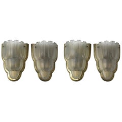 Set of Four French Art Deco Sconces Signed by Sabino