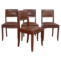 Antique Set of Four French Art Deco Side Chairs