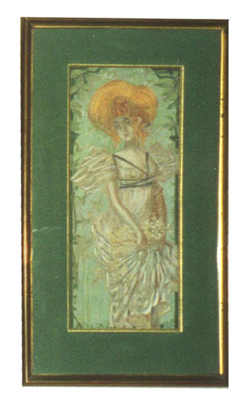 Set of Four French Art Nouveau Pastels, Attributed to Alphonse Mucha In Good Condition In Beirut, LB