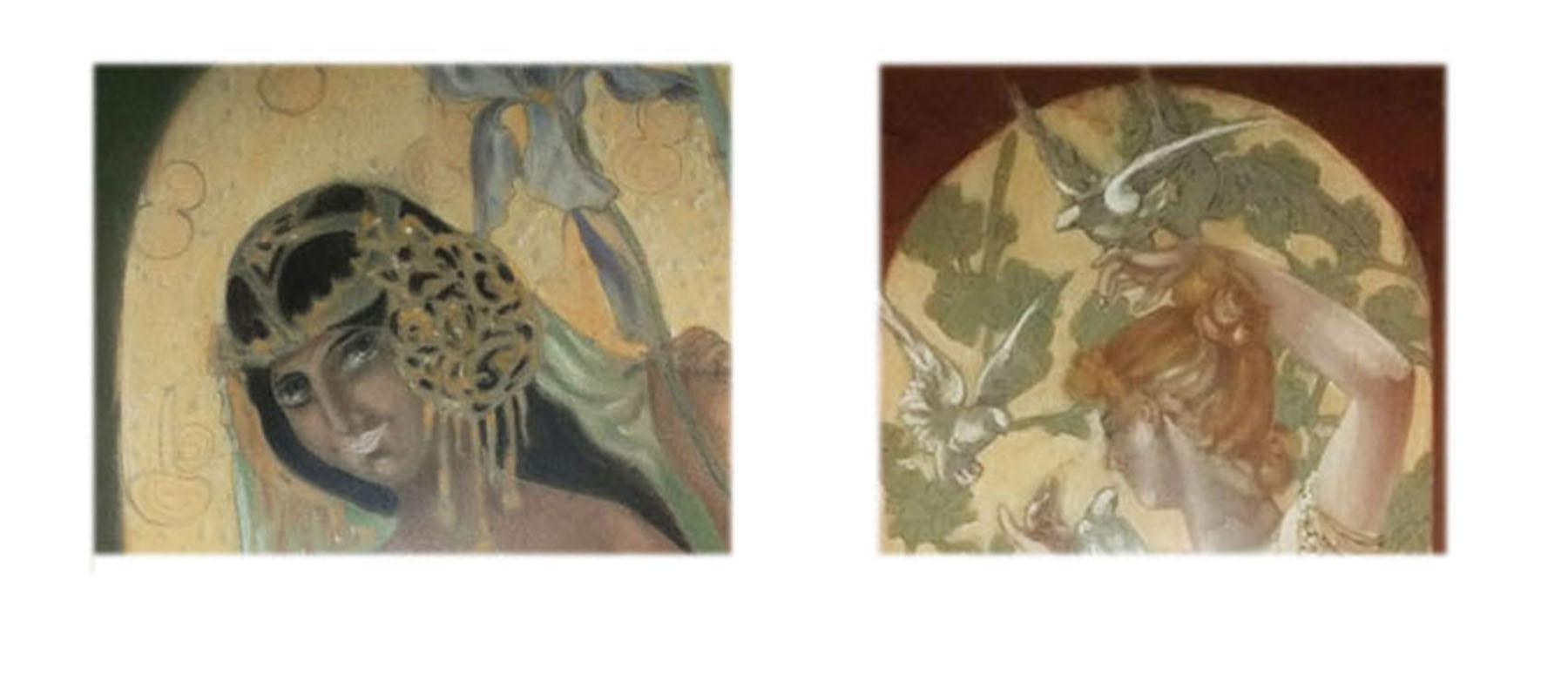 Set of Four French Art Nouveau Pastels, Attributed to Alphonse Mucha 2