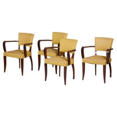 Set of Four French ArtDeco Chairs Made by Architect Jules Leleu, Beech, 1930s