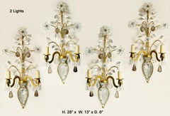 Set of Four French Bagues Style Rock Crystal Sconces