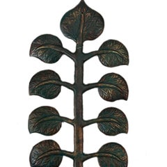 Set of Four French Bronze Sconces with Leaves. Sold per Pair.