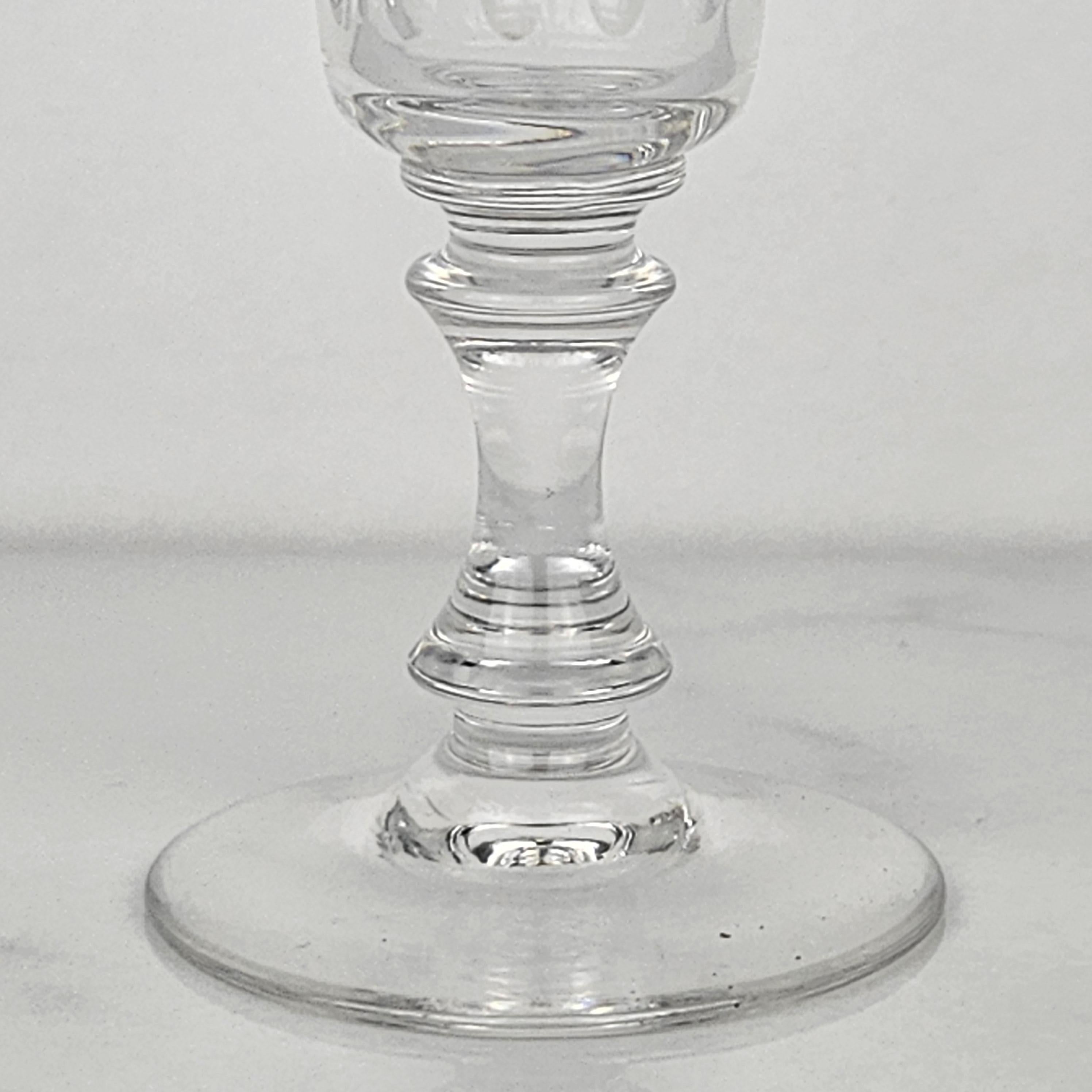 Set of Four French Champagne Flutes in Crystal Glass, Ca. 1890 In Good Condition For Sale In Oud Beijerland, NL