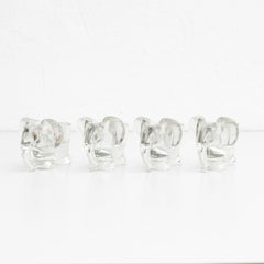 Set of Four French Crystal Elephants, circa 1960