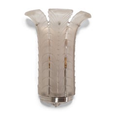 Set of Four French Deco Acanthus Leaf Sconces, circa 1930