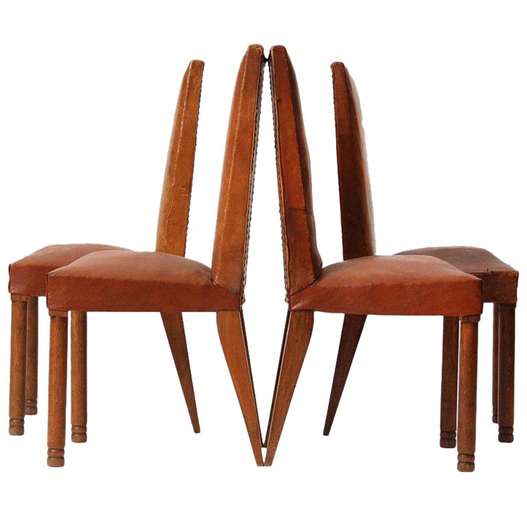Set of Four French Dining Chairs For Sale at 1stDibs