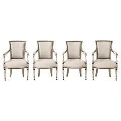 Set of Four French Directoire Painted Fauteuils