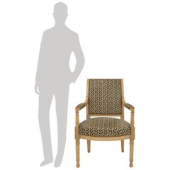 Set Of Four French Early 19th Century Directoire St. Patinated Wood Armchairs