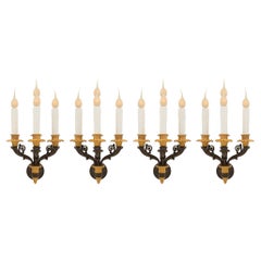 Set of Four French Early 19th Century First Empire Period Four-Arm Sconces