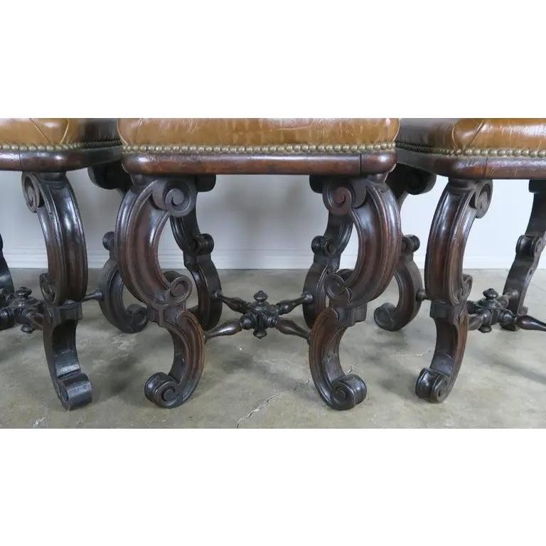 Set of Four French Embossed Leather Stools, circa 1900 For Sale 2