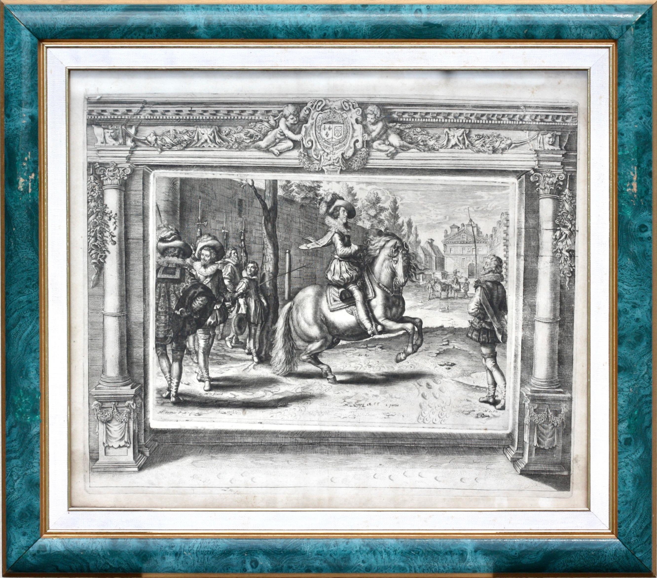 Paper Set of Four French Equestrian Engravings, 18th-19th Century For Sale