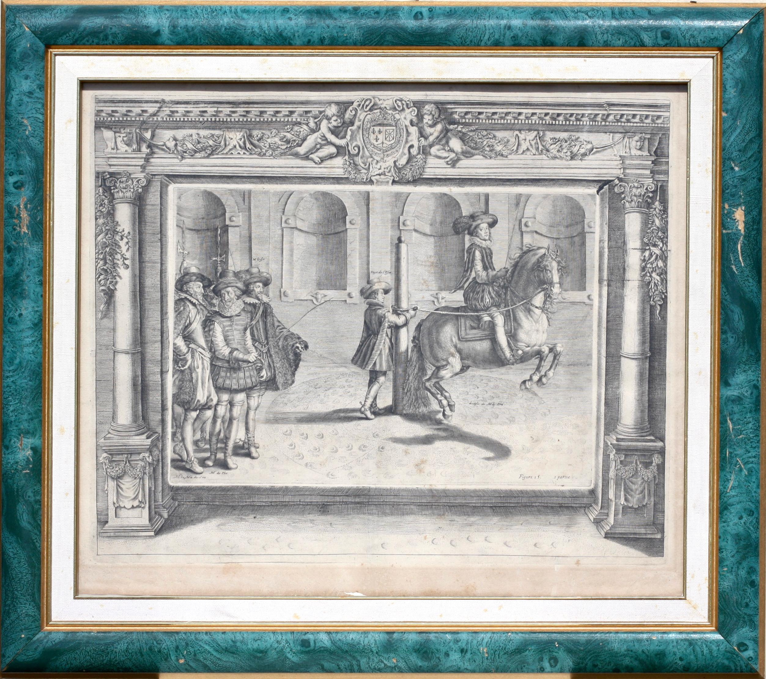 Papier Ensemble de quatre gravures équestres françaises, 18e-19e siècles en vente