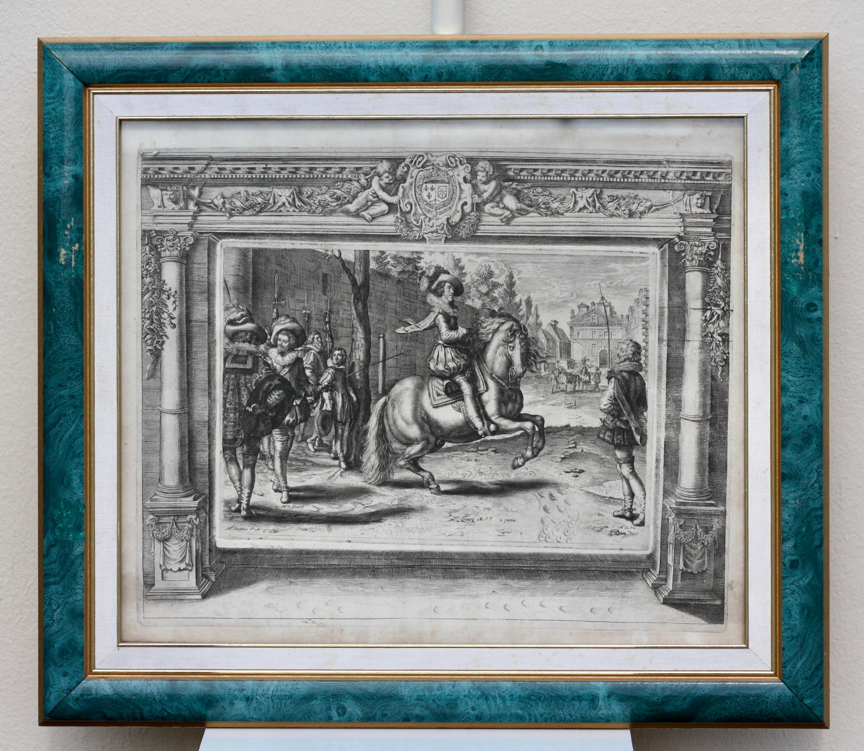 Ensemble de quatre gravures équestres françaises, 18e-19e siècles en vente 2