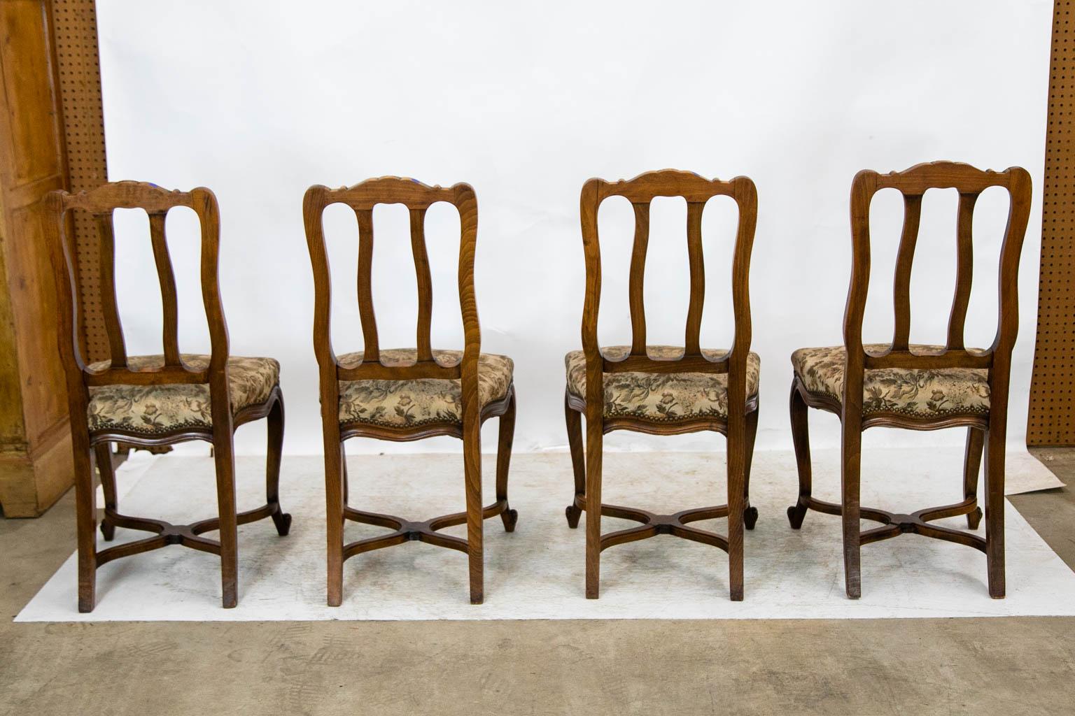 Set of Four French Fruitwood Chairs For Sale 6