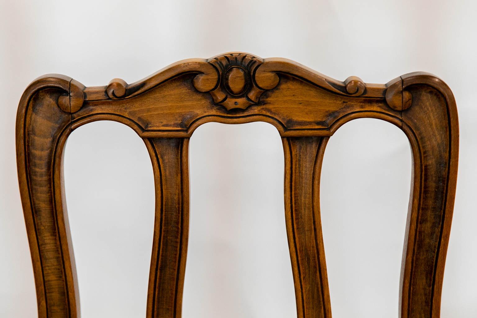 Early 20th Century Set of Four French Fruitwood Chairs For Sale